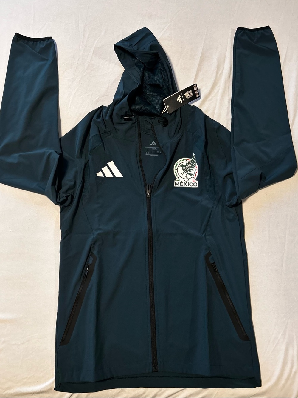 adidas Mexico Teal Hooded Windbreaker Jacket